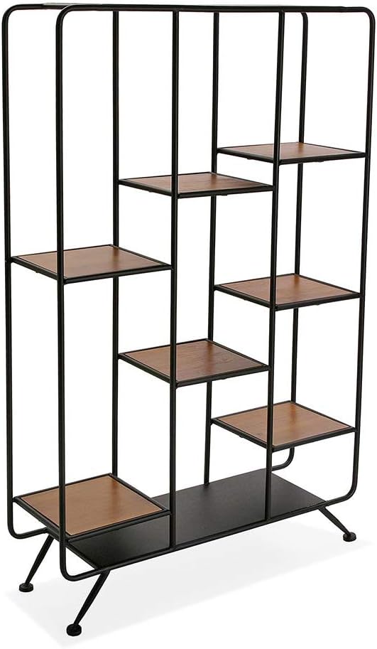 Libreria stile industriale mobile a 7 scaffali parete divisoria mobile da soggiorno cucina - enzoled