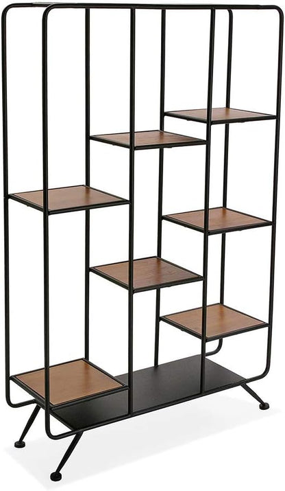 Libreria stile industriale mobile a 7 scaffali parete divisoria mobile da soggiorno cucina - enzoled