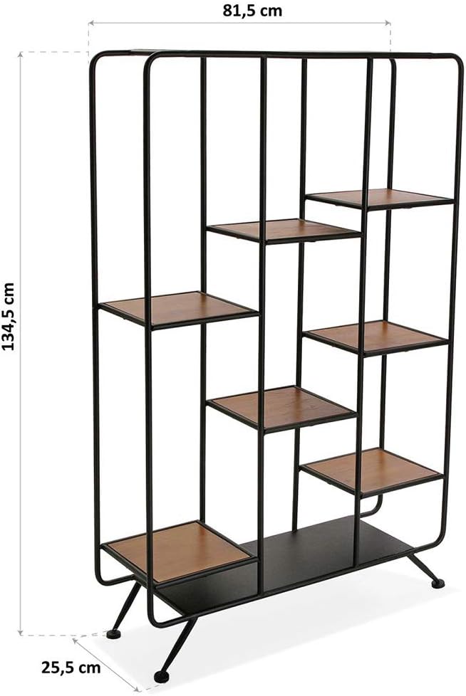 Libreria stile industriale mobile a 7 scaffali parete divisoria mobile da soggiorno cucina - enzoled