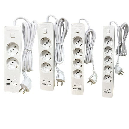 Multipresa schuko ciabatta a 2 3 4 5 posti con interruttore ON/OFF due uscite Usb due Tyoe-c 16A - enzoled