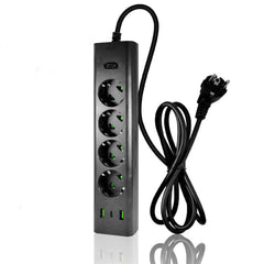 Multipresa 4 posti schuko 3 porte di ricarica 2 usb-a e 1 usb-c ciabatta elettrica con interruttore 10/16A - enzoled