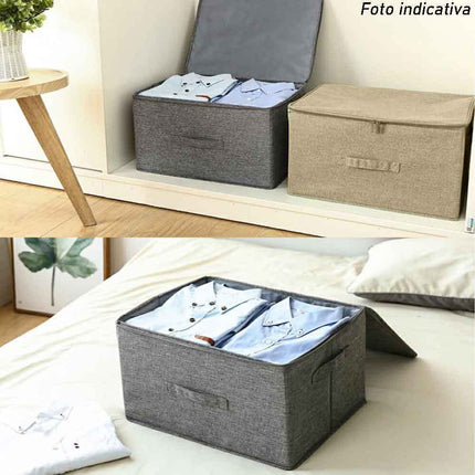 Scatola box porta abiti contenitore organizer portaoggetti per armadi con chiusura zip cerniera 45x60x24 cm - enzoled