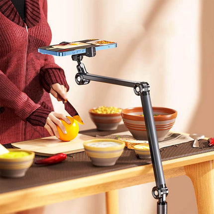Piantana per cellulari inclinabile supporto da pavimento tavolo flessibile per smartphone allungabile cavalletto con rotazione 360° - enzoled