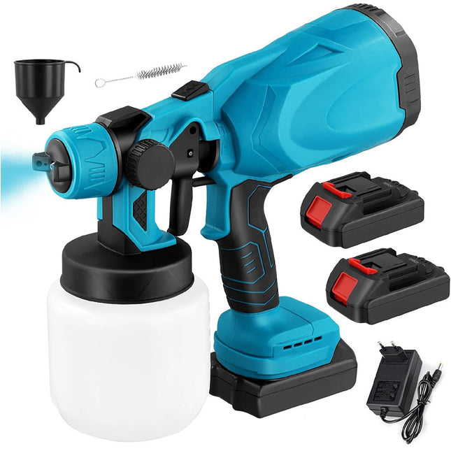 Pistola a spruzzo per vernice verniciare con doppia batteria 48v serbatoio di 750 ml spruzzatore di verniciatura - enzoled