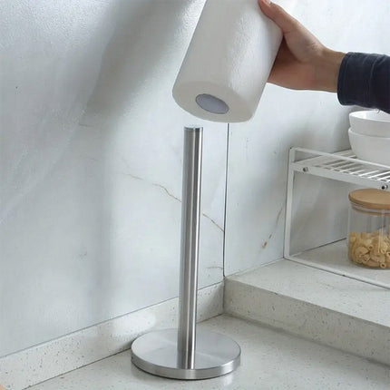 Porta rotolo verticale da cucina in acciaio inox supporto da tavolo per rotolo carta assorbente porta tovaglioli - enzoled