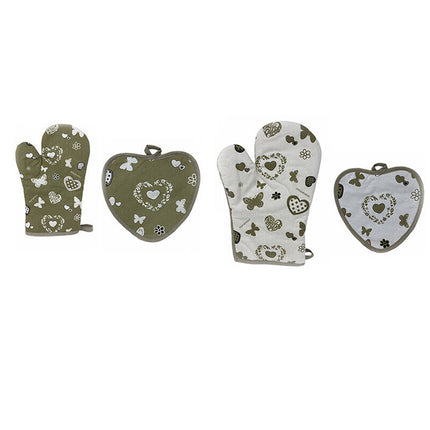 Set presina e guanto da cucina in cotone con imbottitura guanti presine da forno isolante - enzoled
