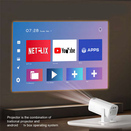 Mini proiettore portatile con sistema operativo Android WiFi 1080p full hd rotante a 180° uscita usb hdmi e aux - enzoled