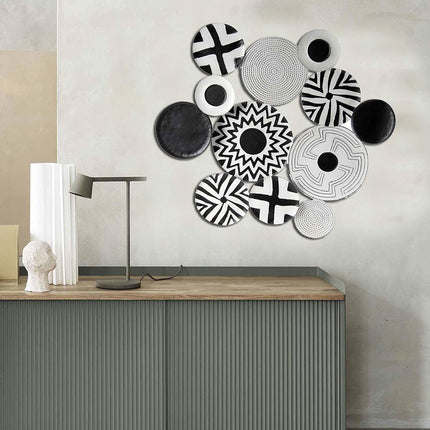 Quadro in metallo decorativo da parete pannello in metallo composizione etnico moderna decorazione casa - enzoled