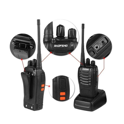 Ricetrasmittente portatile 16 canali 5w trasmittente radio uhf ricetrasmettitore distanza 3Km con base di ricarica e cuffia - enzoled