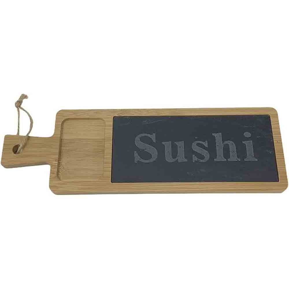 Servizio accessori sushi per 2 persone con tagliere in ardesia e legno ciotola bacchette - enzoled