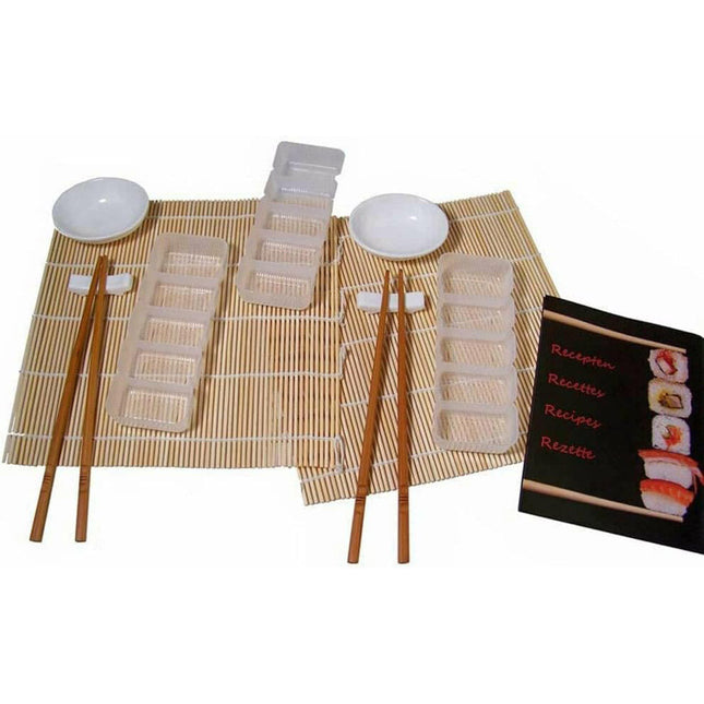 Set sushi per 2 persone 9 pezzi ciotole in ceramica stampi tovaglietta set per aperitivo - enzoled