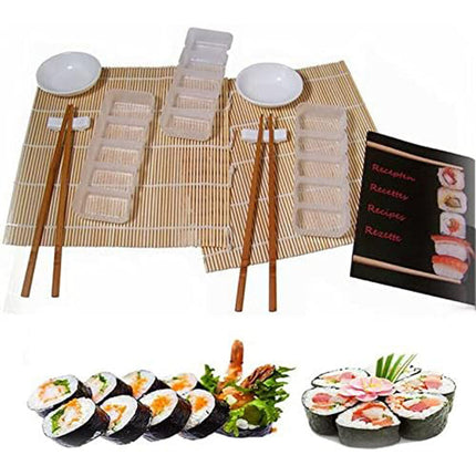 Set sushi per 2 persone 9 pezzi ciotole in ceramica stampi tovaglietta set per aperitivo - enzoled