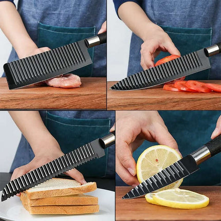 Set da cucina 4 coltelli forbici pela patate verdure rivestimento antiscivolo coltello nero antiaderente 6 pezzi - enzoled