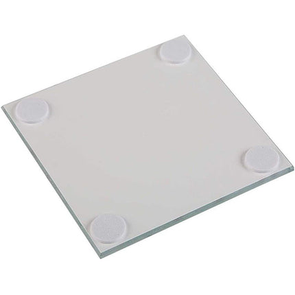 Set 6 sotto bicchieri in vetro da tavola quadrati con decorazione geometrica 10x10 cm - enzoled