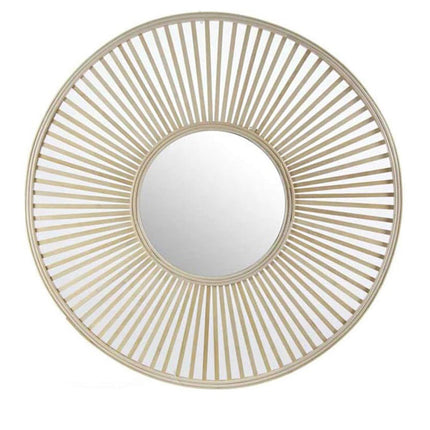 Specchio a parete stile boho chic bohemien tondo in legno di bamboo specchiera decorativa in bambù 52 62 72 cm - enzoled