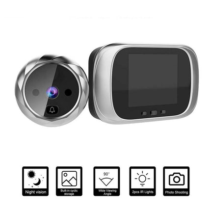 Spioncino digitale con monitor 2,8” per porta d’ingresso occhiello con led infrarossi campanello scatta foto - enzoled