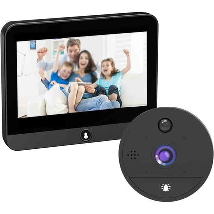 Spioncino smart wifi digitale con led infrarossi per porta monitor 4,3” ricaricabile occhiello con app spioncino - enzoled