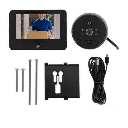Spioncino smart wifi digitale con led infrarossi per porta monitor 4,3” ricaricabile occhiello con app spioncino - enzoled