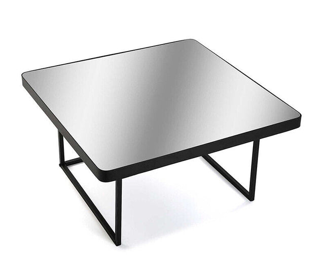 Tavolino rettangolare a specchio piedi in metallo tavolo da soggiorno moderno - enzoled