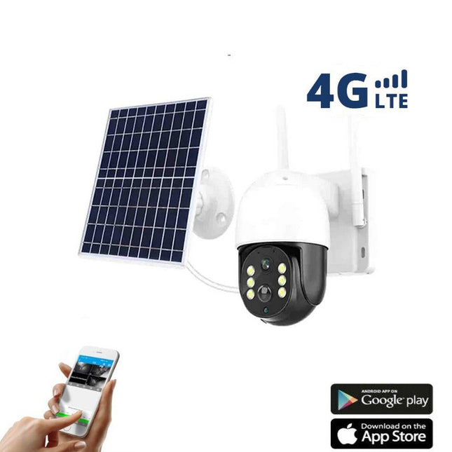 Telecamera di sorveglianza wi fi con pannello solare 4G videocamera da esterno PTZ IP65 - enzoled