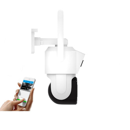Telecamera wifi doppio obbiettivo motorizzata con zoom audio video con App IP66 videosorveglianza da esterno e interno - enzoled