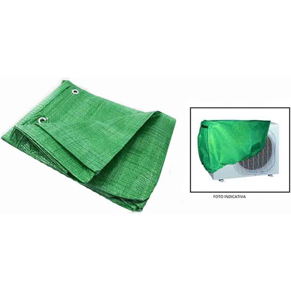 Telo protettiva occhiellato in pvc verde per sedie a sdraio motore condizionatore impermeabile copri oggetti da esterno varie misure - enzoled