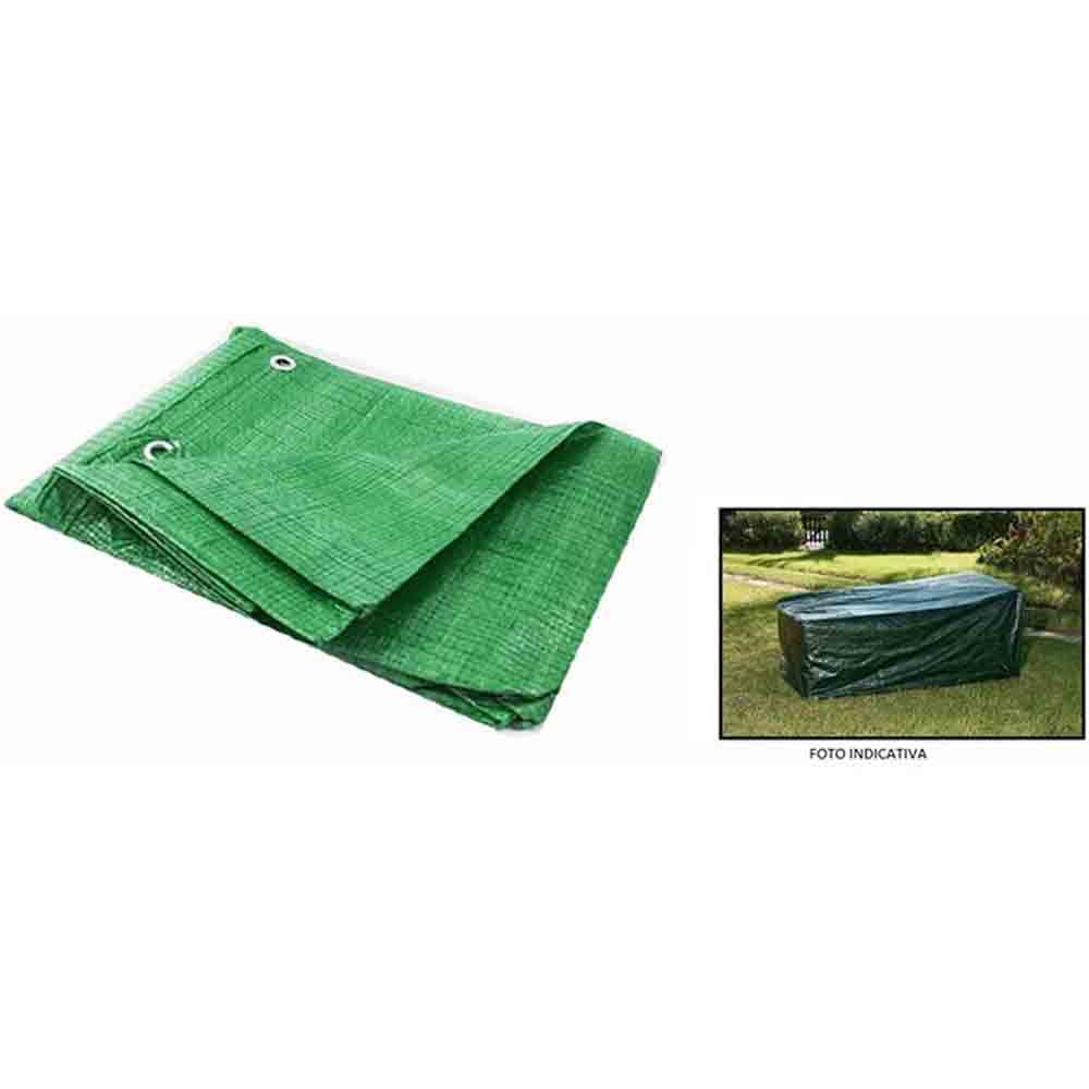 Telo protettiva occhiellato in pvc verde per sedie a sdraio motore condizionatore impermeabile copri oggetti da esterno varie misure - enzoled