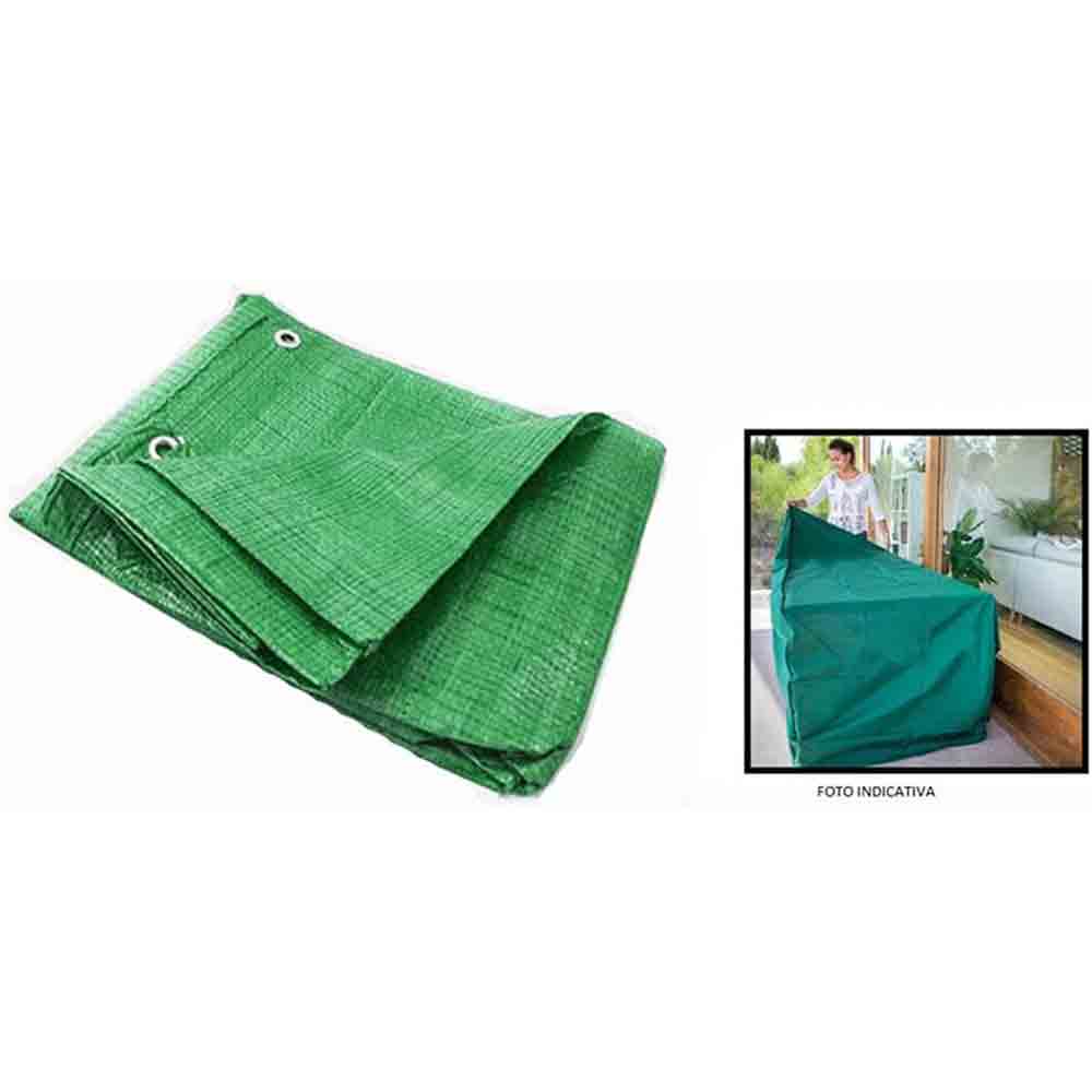 Telo protettiva occhiellato in pvc verde per sedie a sdraio motore condizionatore impermeabile copri oggetti da esterno varie misure - enzoled