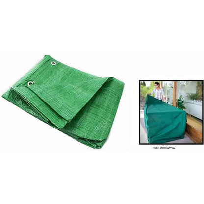 Telo protettiva occhiellato in pvc verde per sedie a sdraio motore condizionatore impermeabile copri oggetti da esterno varie misure - enzoled