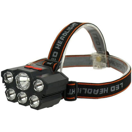 Torcia ricaricabile a 6 led dimmerabile lampada frontale inclinabile ricaricabile con usb torcia per campeggio pesca - enzoled