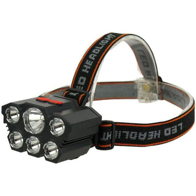 Torcia ricaricabile a 6 led dimmerabile lampada frontale inclinabile ricaricabile con usb torcia per campeggio pesca - enzoled