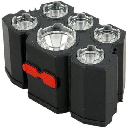 Torcia ricaricabile a 6 led dimmerabile lampada frontale inclinabile ricaricabile con usb torcia per campeggio pesca - enzoled