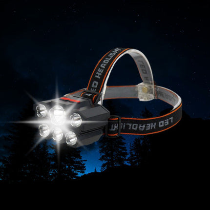 Torcia ricaricabile a 6 led dimmerabile lampada frontale inclinabile ricaricabile con usb torcia per campeggio pesca - enzoled
