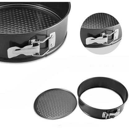 Tortiera apribile con cerniera 3 teglie 24 26 28 cm da forno per torte dolci rotonde - enzoled