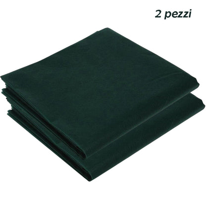 Set 2 tovaglia tnt 100 x 100 cm 70gr per decorazioni tavole buffet feste ristoranti verde - enzoled