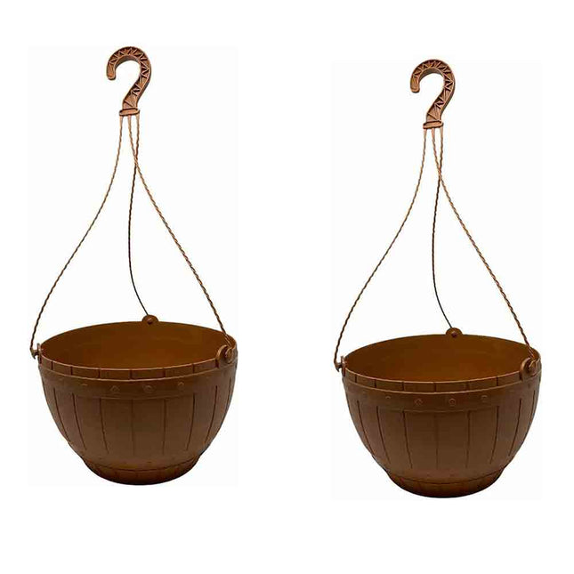 Set 2 portapiante a Sospensione in plastica semisferica con Gancio per balconi terrazzi Ø26 cm - enzoled