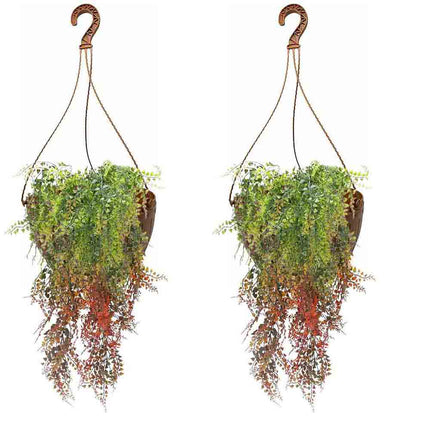 Set 2 portapiante a Sospensione in plastica semisferica con Gancio per balconi terrazzi Ø26 cm - enzoled