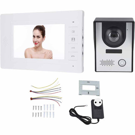 Videocitofono 7 monitor lcd monofamiliare citofono pulsantiera infrarossi esterna campanello - enzoled