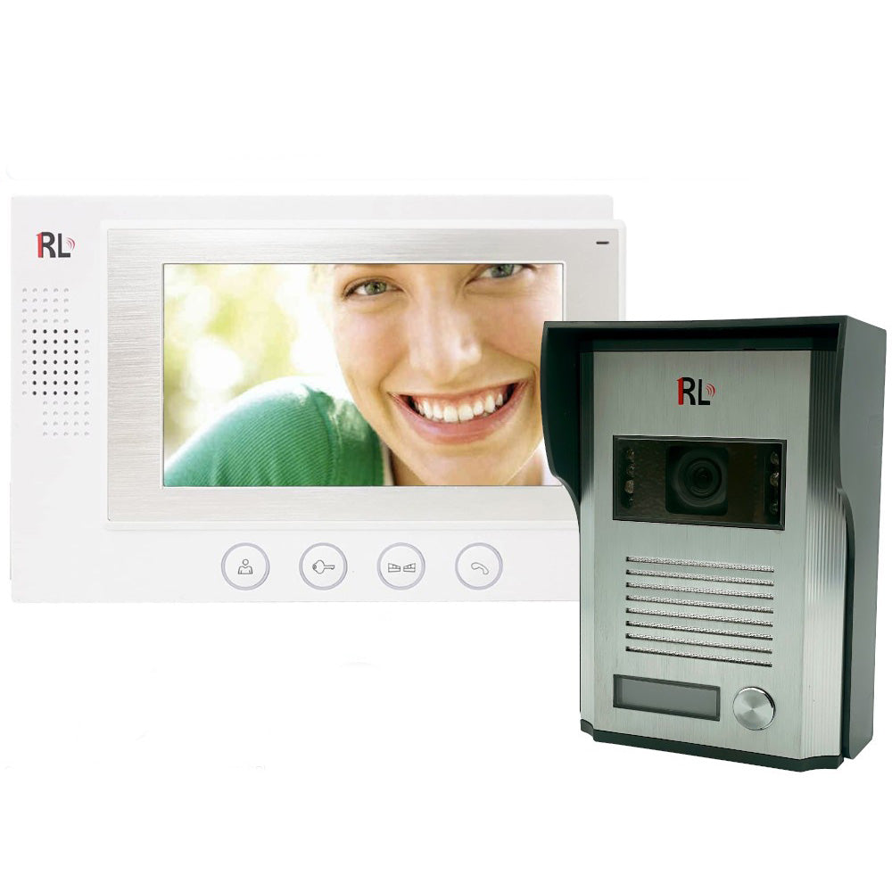 Videocitofono monitor lcd 7” monofamiliare e bifamiliare citofono a 4 fili pulsantiera infrarossi esterna campanello - enzoled