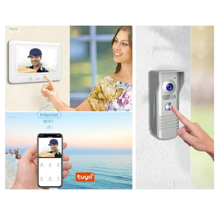 Videocitofono monitor lcd 7” monofamiliare e bifamiliare citofono a 6 fili pulsantiera gestibile da smartphone con app - enzoled
