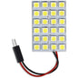Luci pannello 24 led interno auto smd luce fredda 6000k per interni auto tettuccio 5 watt alimentazione 12 v adattatore t10 - enzoled