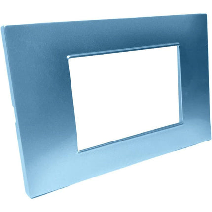 Placchetta 3 4 7 posti azzurro marino compatibile con vimar plana enzoled