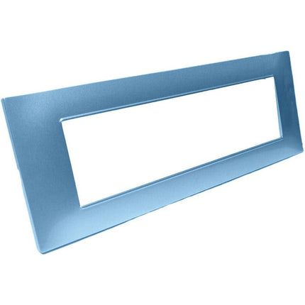 Placchetta 3 4 7 posti azzurro marino compatibile con vimar plana enzoled