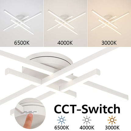 Plafoniera LED 45W luce soffitto design geometria tecnologia CCT enzoled
