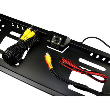 Portatarga con telecamera retromarcia integrata 4 led infrarossi per visione notturna staffa porta targa con camera posteriore parcheggio - enzoled