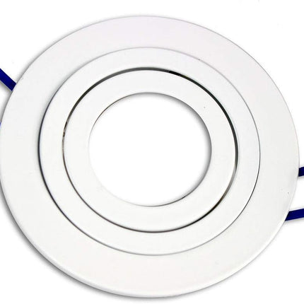 Portafaretto da incasso rotondo bianco orientabile per faretti enzoled