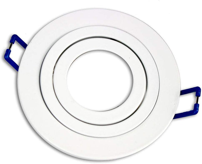 Portafaretto da incasso rotondo bianco orientabile per faretti enzoled