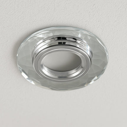 Portafaretto incasso tondo vetro effetto specchio taglio di diamante enzoled