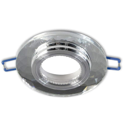 Portafaretto incasso tondo vetro effetto specchio taglio di diamante enzoled