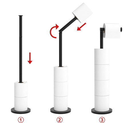 Piantana porta rotolo da terra con vano scorta per bagno da terra